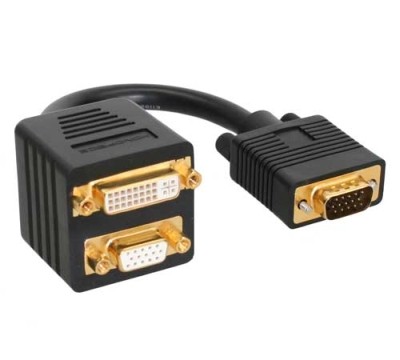 No Name / Sonstiges VGA Adapterkabel, VGA Stecker auf VGA Buchse + DVI Buchse
