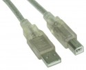 USB 2.0 Kabel, InLine�, A an B, transparent, 10m
