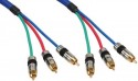 Cinch Kabel RGB VIDEO, InLine�, PREMIUM, vergoldete Stecker, 3x Cinch St/St, 30m