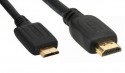HDMI Mini Kabel, HDMI St auf Mini St, verg. Kontakte, schwarz, 10m