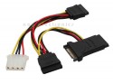SATA Stromadapterkabel, InLine�, SATA St/Bu an 2x SATA St + 5,25 St