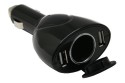 USB Power-Adapter, 12V -> 5V, KFZ-auf 2x USB, 1000mA, schwarz