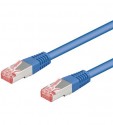 CAT6 Netzwerkkabel, (lose Ware), 2xRJ45 St., PIMF + geflechtgeschirmt CAT 6-500 SSTP PIMF blau 5m