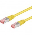 CAT6 Netzwerkkabel, (lose Ware), 2xRJ45 St. PIMF + geflechtgeschirmt CAT 6-050 SSTP PIMF gelb 0.50m
