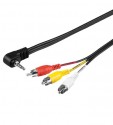 Audio-Video-Kabel 1,5m, lose Ware, 4pol.3,5mm Winkelstecker>3xCinchstecker
