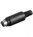 mini DIN-Stecker 5-polig, Kunststoff schwarz mit Knickschutz DIO-SM 05