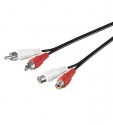 Goobay Audio-Video-Kabel 5,0m, Polybag, 2 x Cinchstecker > 2 x Cinchkupplung AVK 125-500 5.0m PL