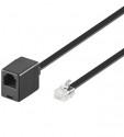 Modularverl�ngerungskabel, Polybag, RJ12 Stecker>RJ12 Kupplung, 6-polig 1:1 TEL 6P6C/RJ12 600V black VERL. 6m PL
