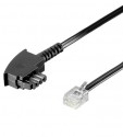 TAE Anschlu�kabel, Blister, TAE-F Stecker >Westernstecker DEC 6P2C TEL TAE-F NTBA/SPLITTER 600 black 6m SB