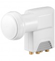 Goobay Goobay Quad LNB, 0, 1dB Rauschma�, vergoldete F-Anschl�sse, Wetterschutzgeh�use ausziehbar SAT Universal QUAD 