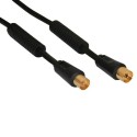 Antennenkabel Premium, InLine�, 2x geschirmt, mit Filter, >85dB, schwarz, 5m