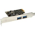 Schnittstellenkarte, Wintech USK-30 2x USB 3.0, PCIe, inkl. Low-Profile Slotblech
