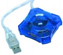 USB-Hub  Compact-Blue ,  4-Port, 1.1