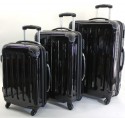 Kofferset, Trolly-Set, Hartschale, 3-tlg., schwarz