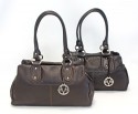 Leder Handtasche, E&E RL-hochwertig, schwarz