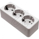 3-fach Schuko-Steckdose Aufputz wei� 393Aw