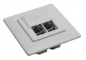 Cat.5e Anschlu�dose, InLine�, UP 2x RJ45 Buchse, reinwei�