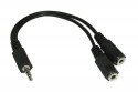 Klinken Y-Kabel, InLine�, 3,5mm Klinke Stecker an 2x 3,5mm Klinke Buchse, Stereo, 0,2m