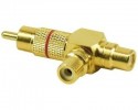 Audio Adapter, InLine�, Cinch St an 2x Cinch Bu, vergoldet, rot