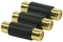 Audio/Video Adapter, InLine�, 3x Cinch Buchse auf 3x Cinch Buchse, vergoldet