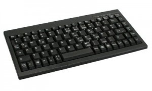 Tastatur, KeySonic ACK-595C+, Mini Keyboard, schwarz, USB & PS/2
