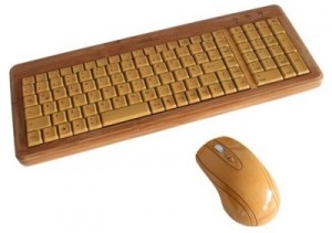 Tastatur + Maus, Perixx PERIDUO-301 DE, USB, Bambus