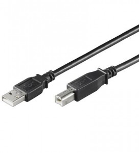 USB 2.0 Kabel, (lose Ware),  A  Stecker >  B  Stecker USB AB 500 HiSpeed schwarz 2.0 5m