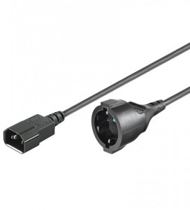 Netzkabel, (lose Ware), AC Stecker - Schutzkontakt Kupplung NK 121-150 IEC320-C13>CEE 7/4 1.5m