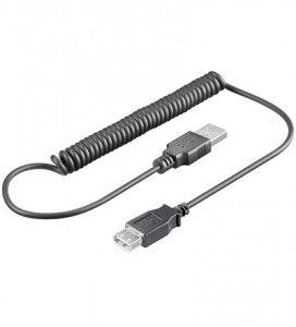 USB Spiral-Verl�ngerungskabel, (lose Verpackung)