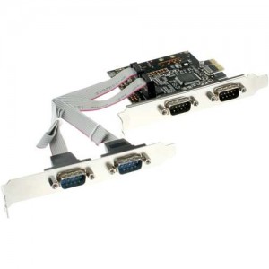 Schnittstellenkarte, InLine�, 4x Seriell 9-pol, PCIe (PCI-Express)