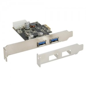 InLine� Schnittstellenkarte, 2x USB 3.0, PCIe, inkl. Low-Profile Slotblech