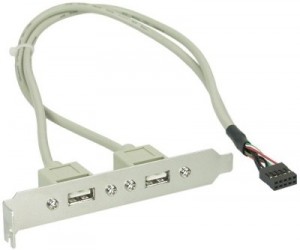 Slotblech USB 2.0, InLine�, 2x USB Buchse auf 1x 10pol Pfostenverbinder