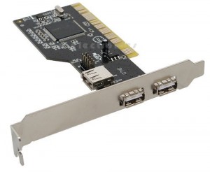 Schnittstellenkarte, InLine�, USB 2.0, 2x extern + 3x intern (mit Stiftleisten), PCI