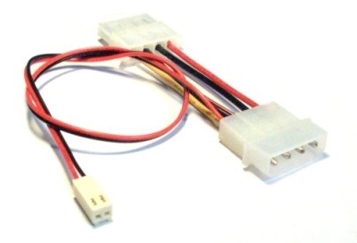 Mainboard Adapterkabel, InLine&reg;, 2pol Molex Buchse an, Y-Doppelstecker, L&auml;nge 30cm