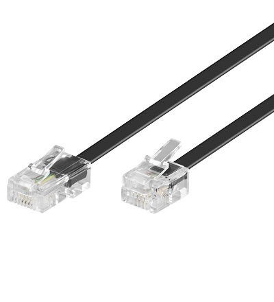 No Name / Sonstiges Modularanschlu�kabel, Polybag, 4-polig bele., 8P4C Stecker-6P4C Stecker TEL 6P4C-8P4C RJ11-RJ45 600 black 6m PL